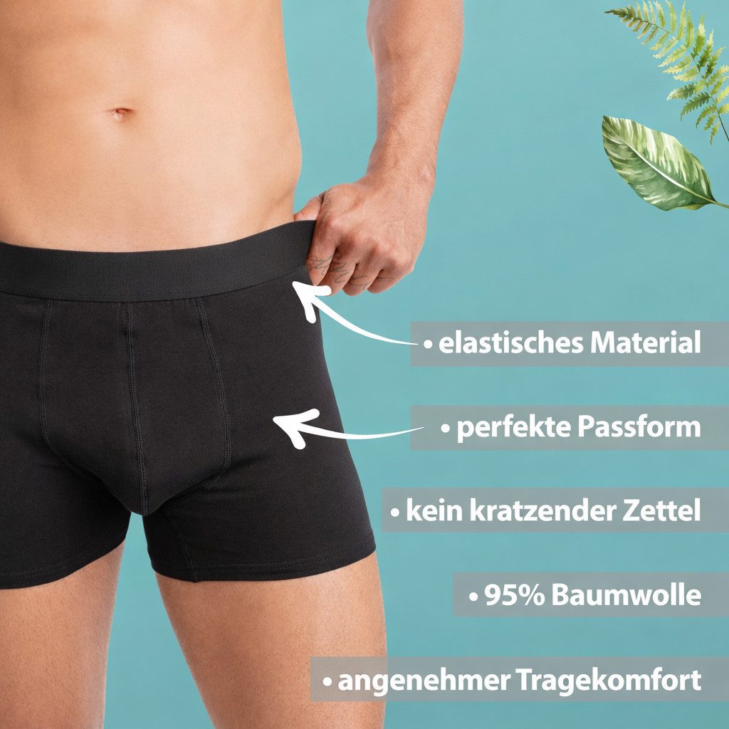 Kemes Boxershorts Unterhosen Herren 10er Pack Boxershorts Herren schwarz Baumwolle (Set, 10 Stück) kein kratzendes Etikett – Bild 4 von 5