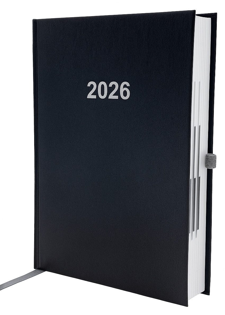 ADINA Buchkalender 2026 ADINA Buchkalender Chefplaner A5 schwarz 1 Tag 1 Seite