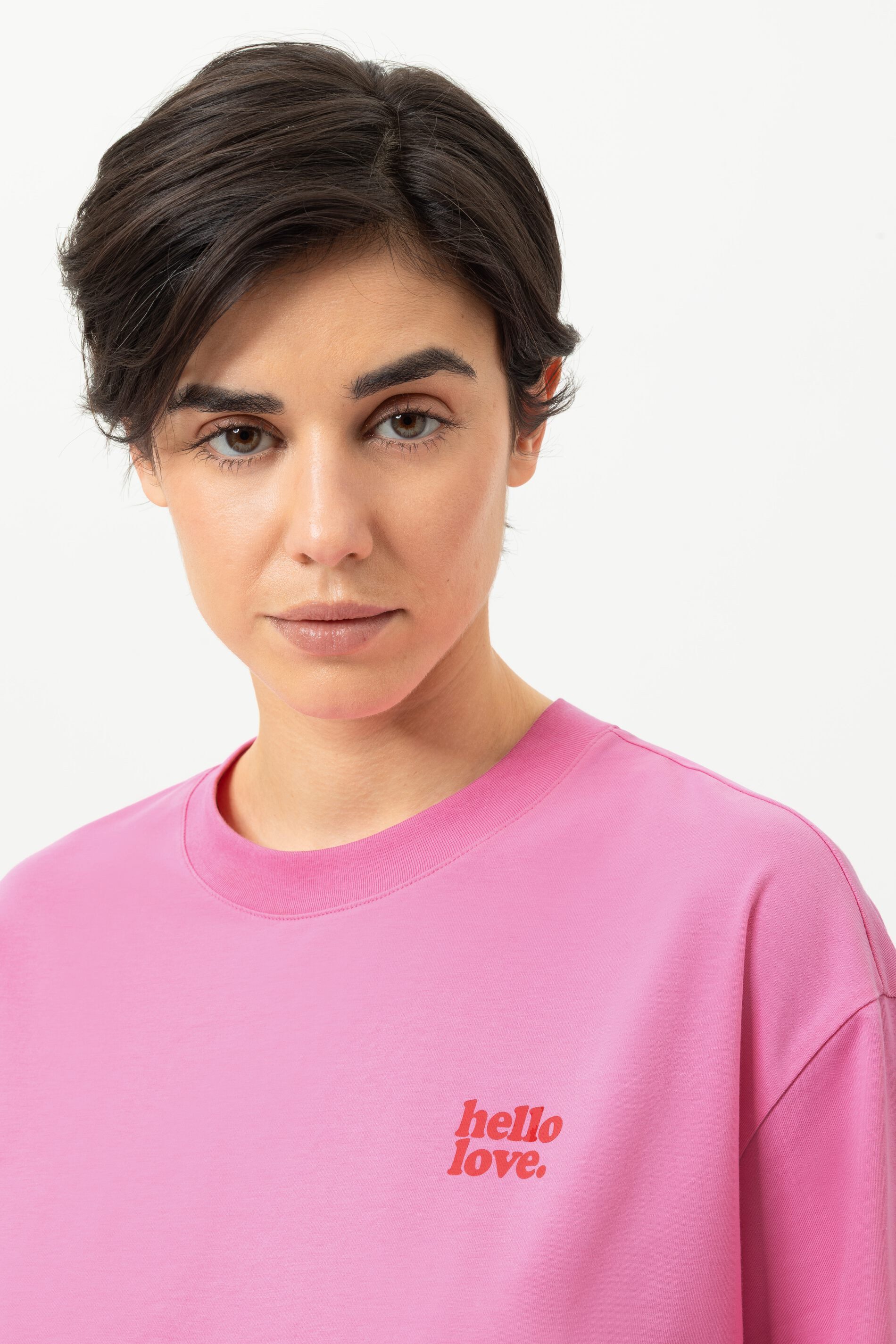 Mey Pyjamaoberteil Mey T-Shirt Serie Solid Love Uni T-Shirt (1-tlg) Modernes Shirt, Rundhals, Baumwolle, kleiner Print