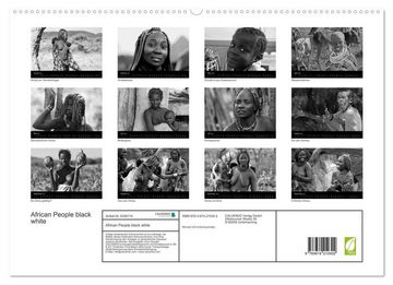 CALVENDO Wandkalender African People black white (Premium, hochwertiger DIN A2 Wandkalender 2023, Kunstdruck in Hochglanz)