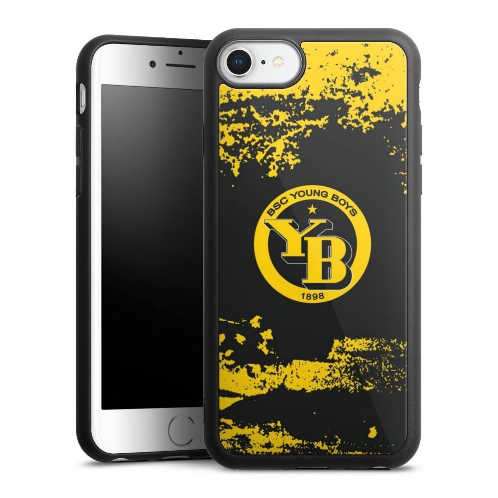 DeinDesign Handyhülle BSC Young Boys Offizielles Lizenzprodukt Fanartikel BSC YB Grunge, Apple iPhone SE (2020) Gallery Case Glas Hülle