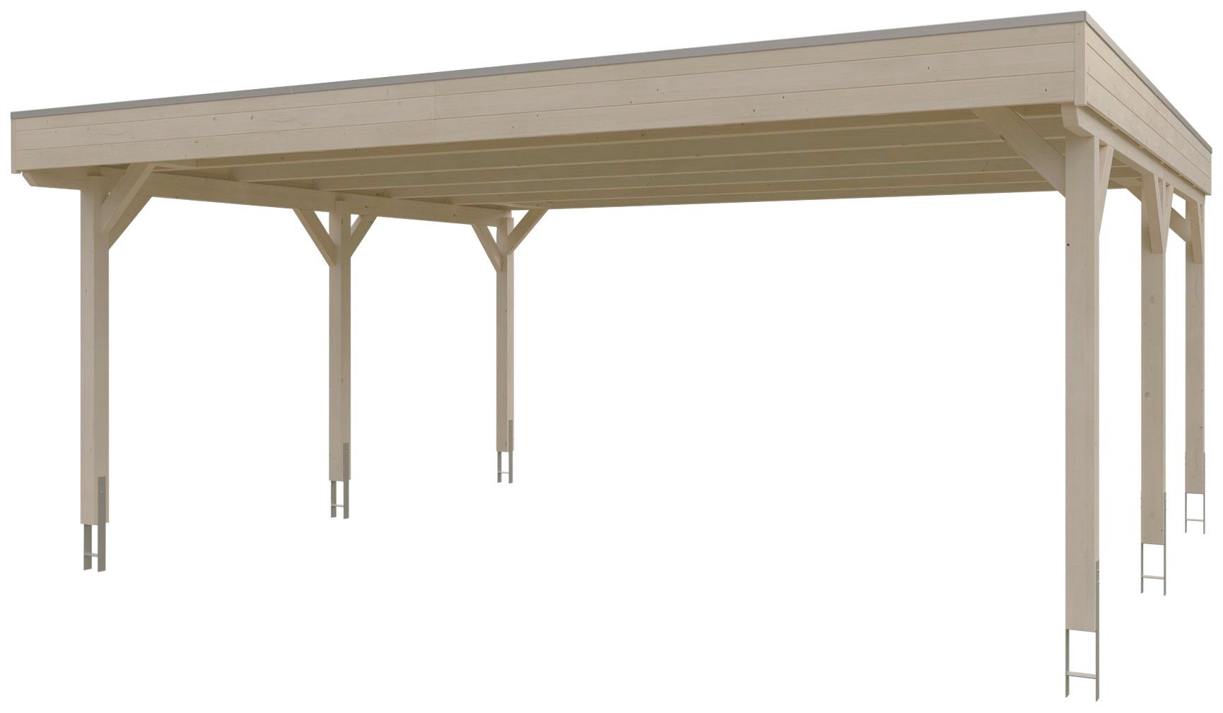 Thumbnail - Skanholz Doppelcarport Grunewald, BxT: 622x554 cm, 590 cm Einfahrtshöhe, mit EPDM-Dach
