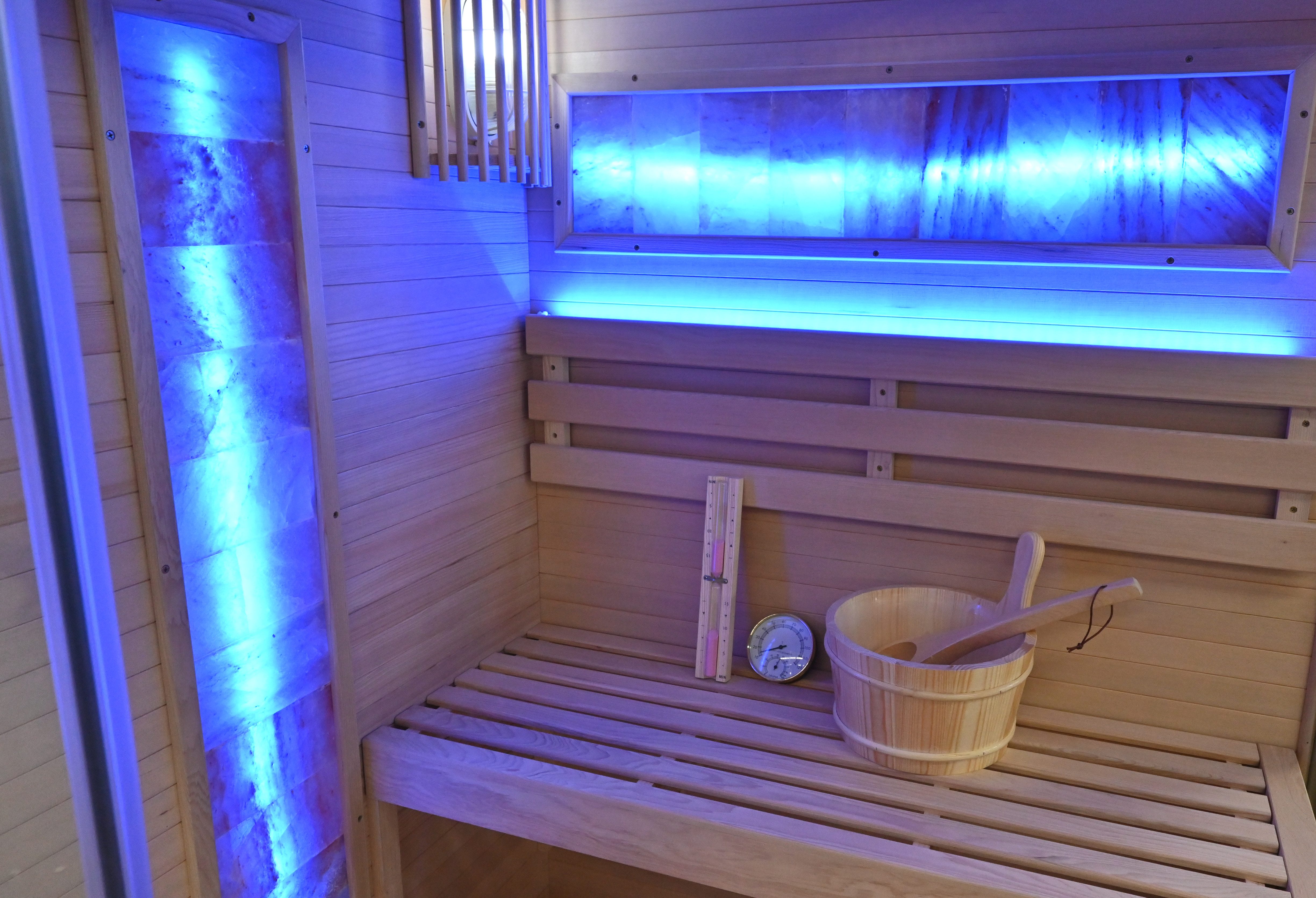 Sanotechnik Sauna LUXOR 1, BxTxH: 120 x 120 x 190 cm, inkl. Salzsteine und Saunaofen