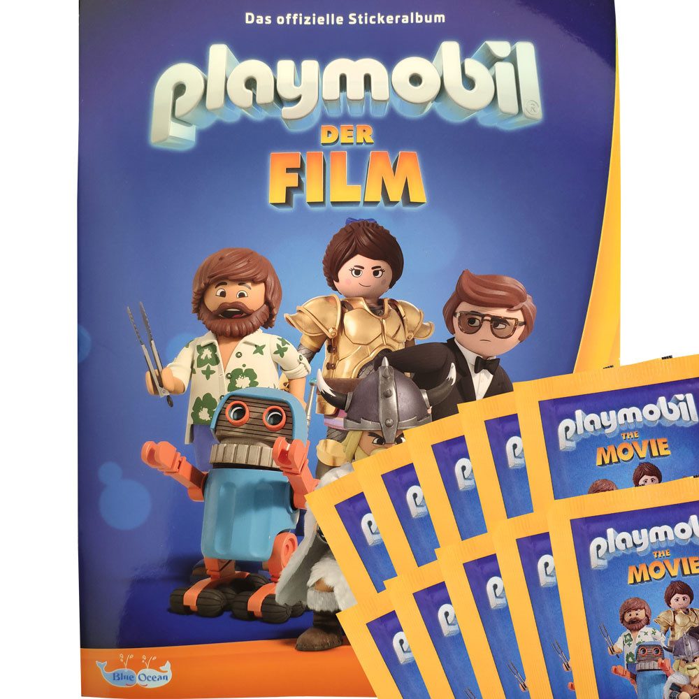 Blue Ocean Sammelkarte Playmobil - Der Film 2019 - Sammelsticker - 1 Album + 10 Tüten
