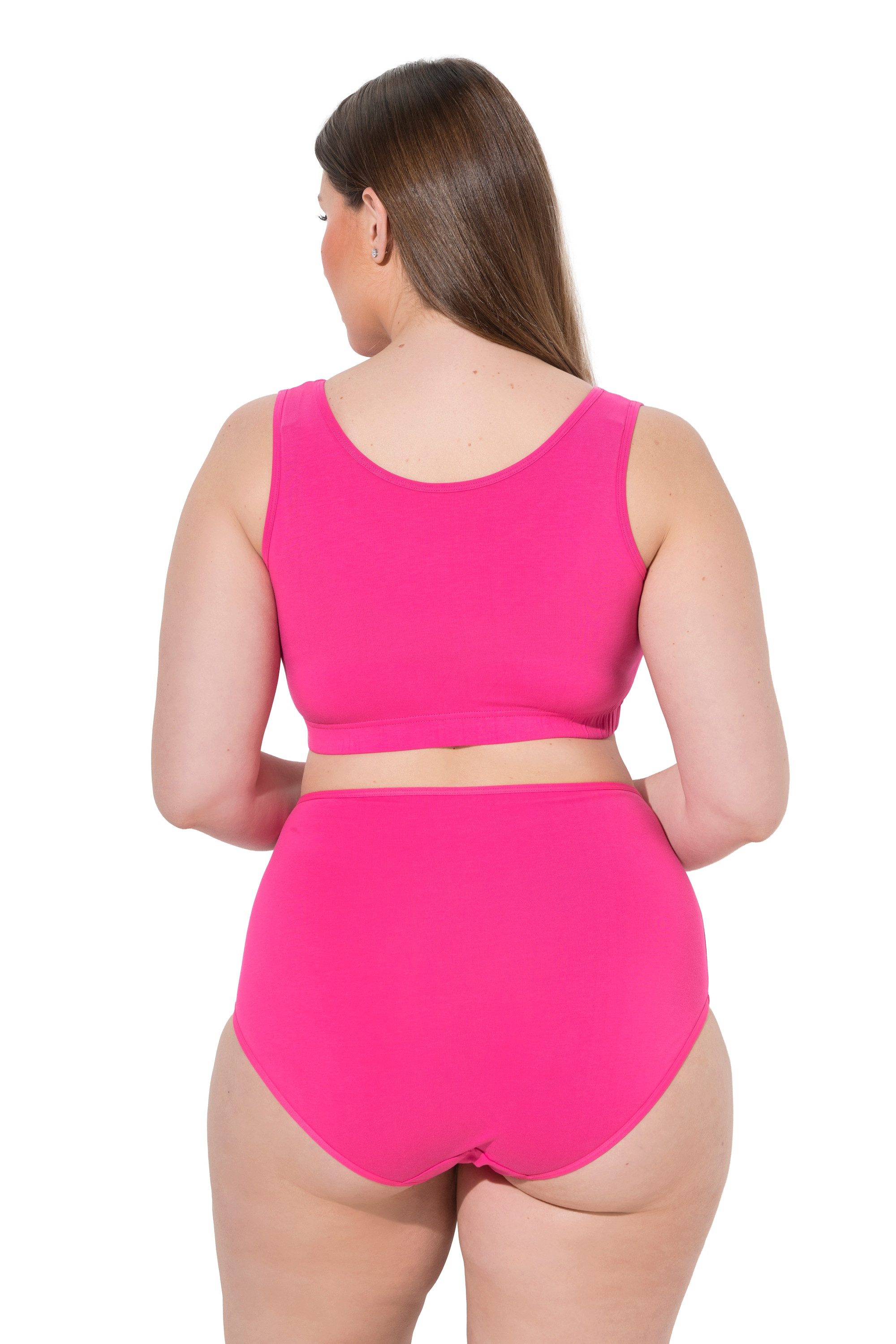 Ulla Popken Bustier Bustiers 2er-Pack Ringel/einfarbig Rundhals
