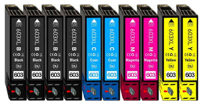 Druckerparadies 10er Multipack für Epson 603XL Tintenpatronen Set Tintenpatrone (10-tlg., XP2100 XP2105 XP2150 XP2155 XP3100 XP3105 XP3150 XP3155 XP4100 XP4105)