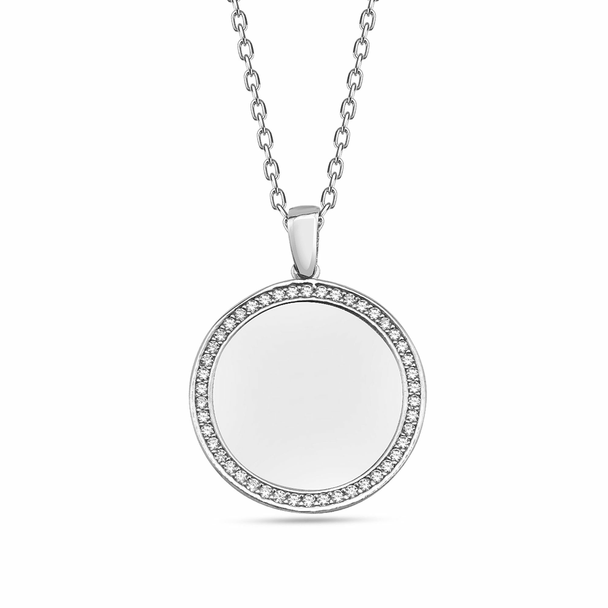 dKeniz Kette mit Anhänger 925/- Sterling Silber rhodiniert Kreis Plättchen günstig online kaufen