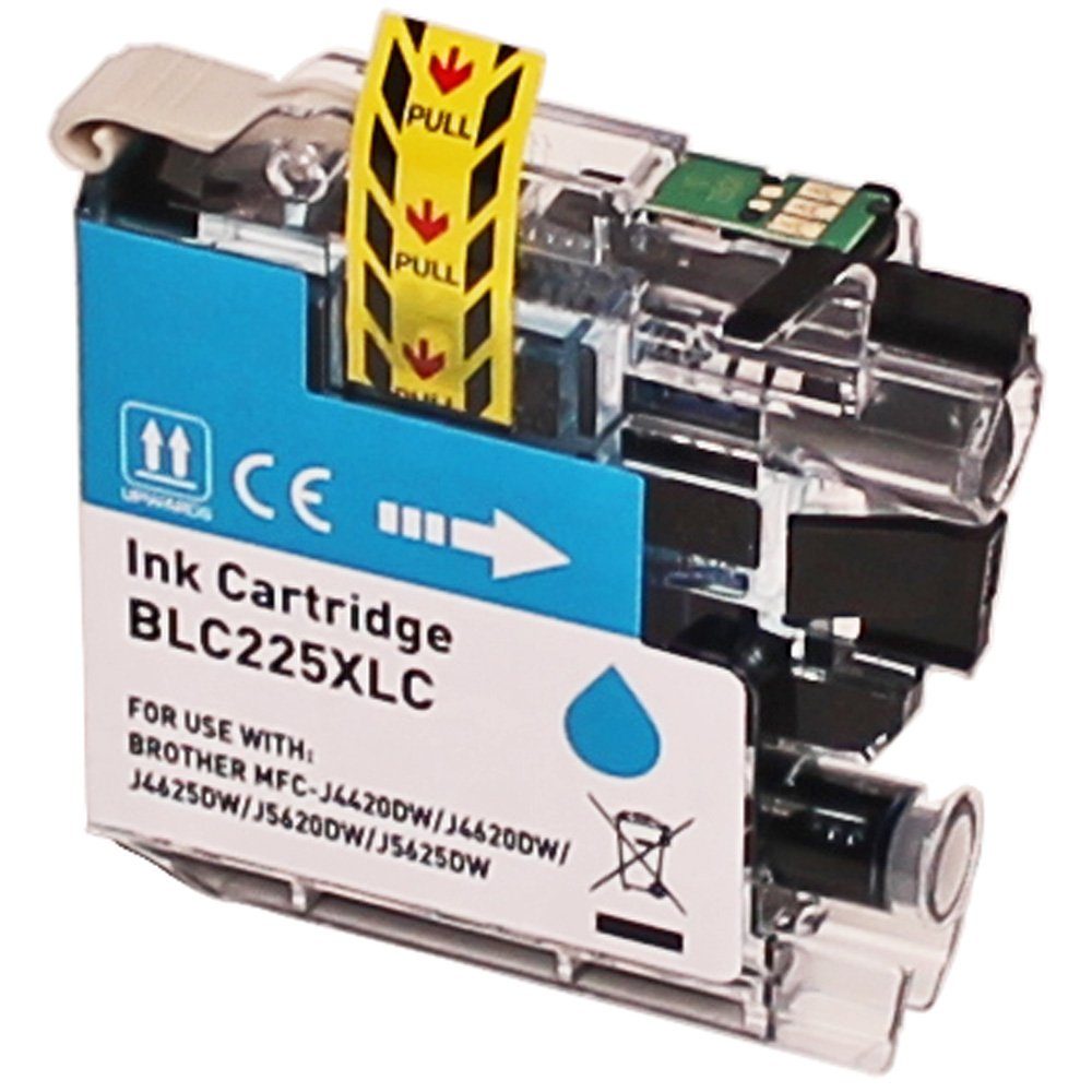 ABC Tintenpatrone (Kompatible Druckerpatrone für Brother LC-225XL Cyan DCP-J4120DW, 625DW MFC-J5320DW MFC-J5600 Series MFC-J5620DW MFC-J5625DW MFC-J5720DW)