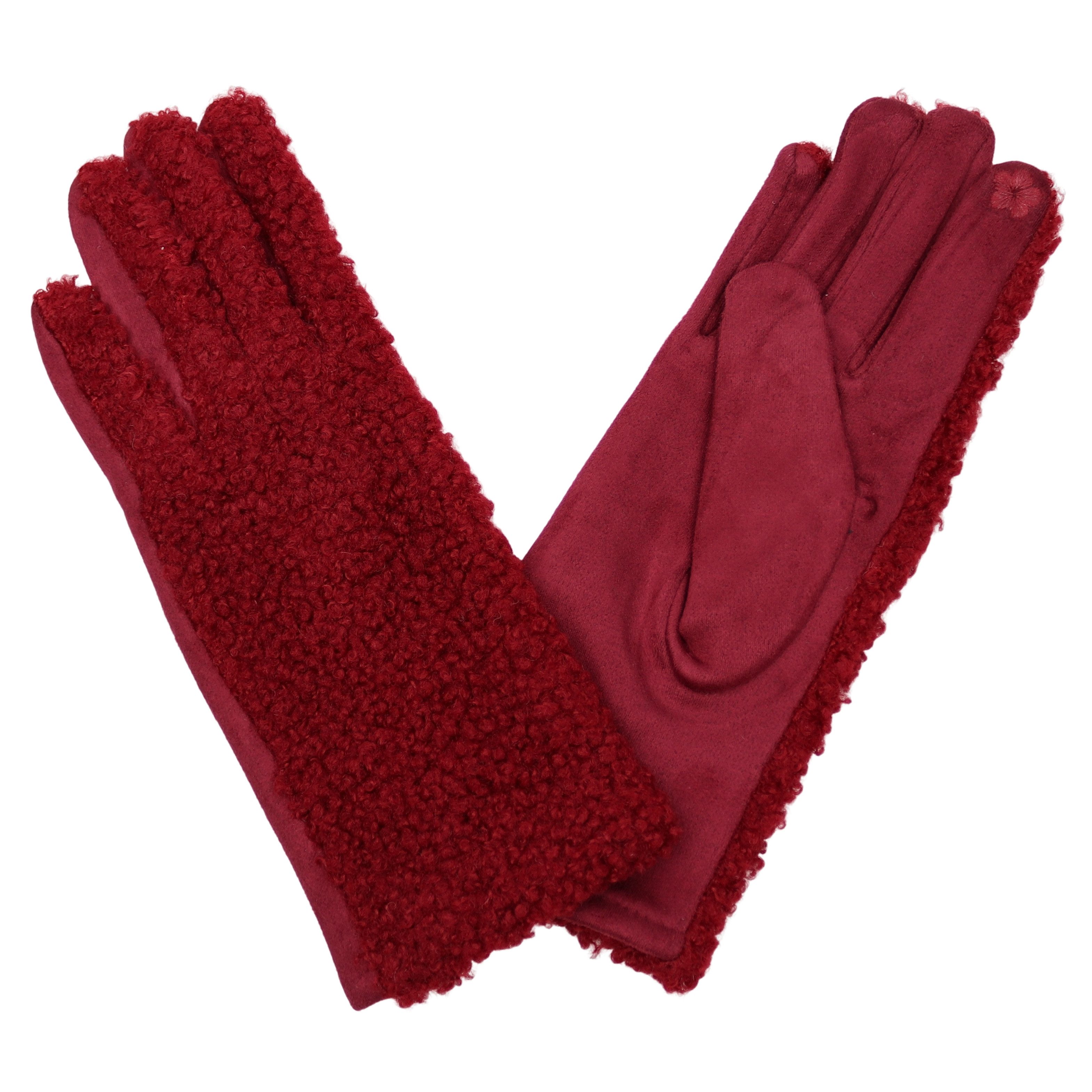Fleecehandschuhe Damen Handschuhe aus Teddyfell, Warm und Kuschelig