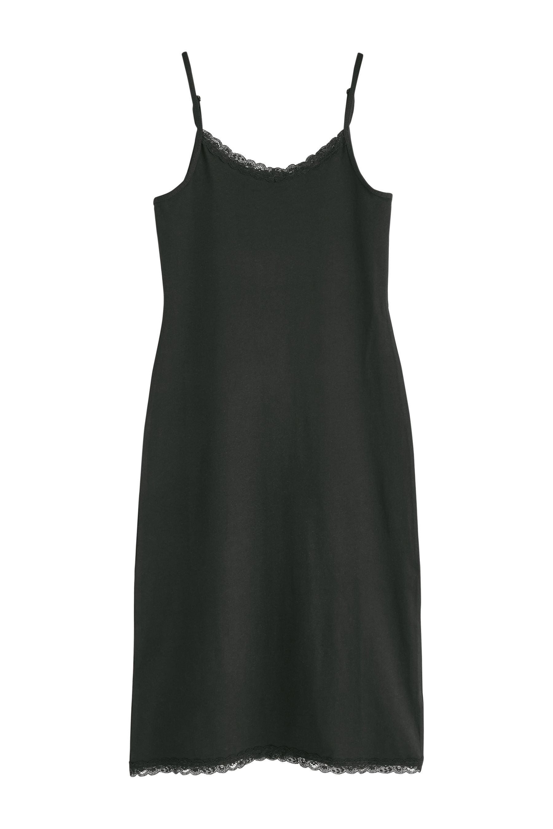 Next Unterkleid Langes Baumwollunterkleid mit Spitzenkante (2-tlg)