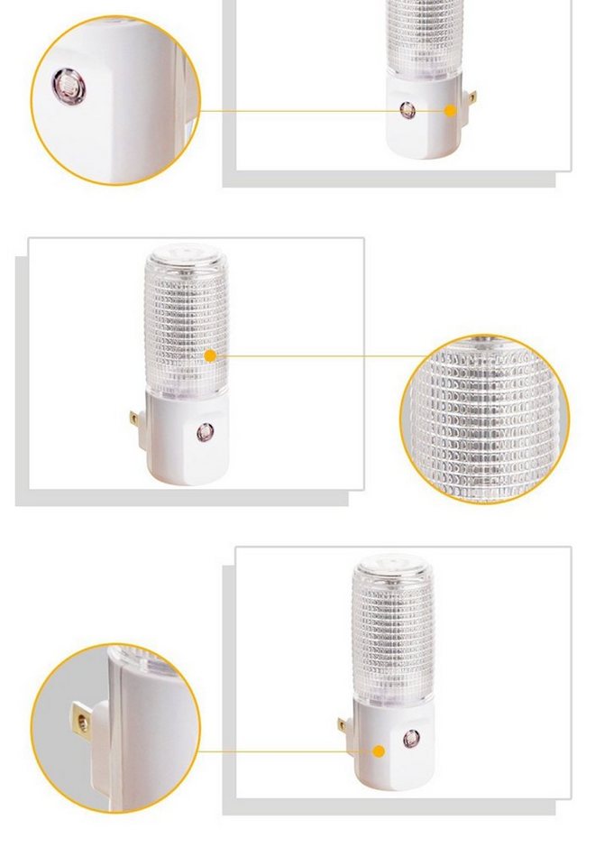 Ailiebe Design LED Nachtlicht mit Bewegungsmelder, LED fest integriert,  Weiß, Kinderzimmer Schlafzimmer Flur Küche Bad Weiß 3er Set