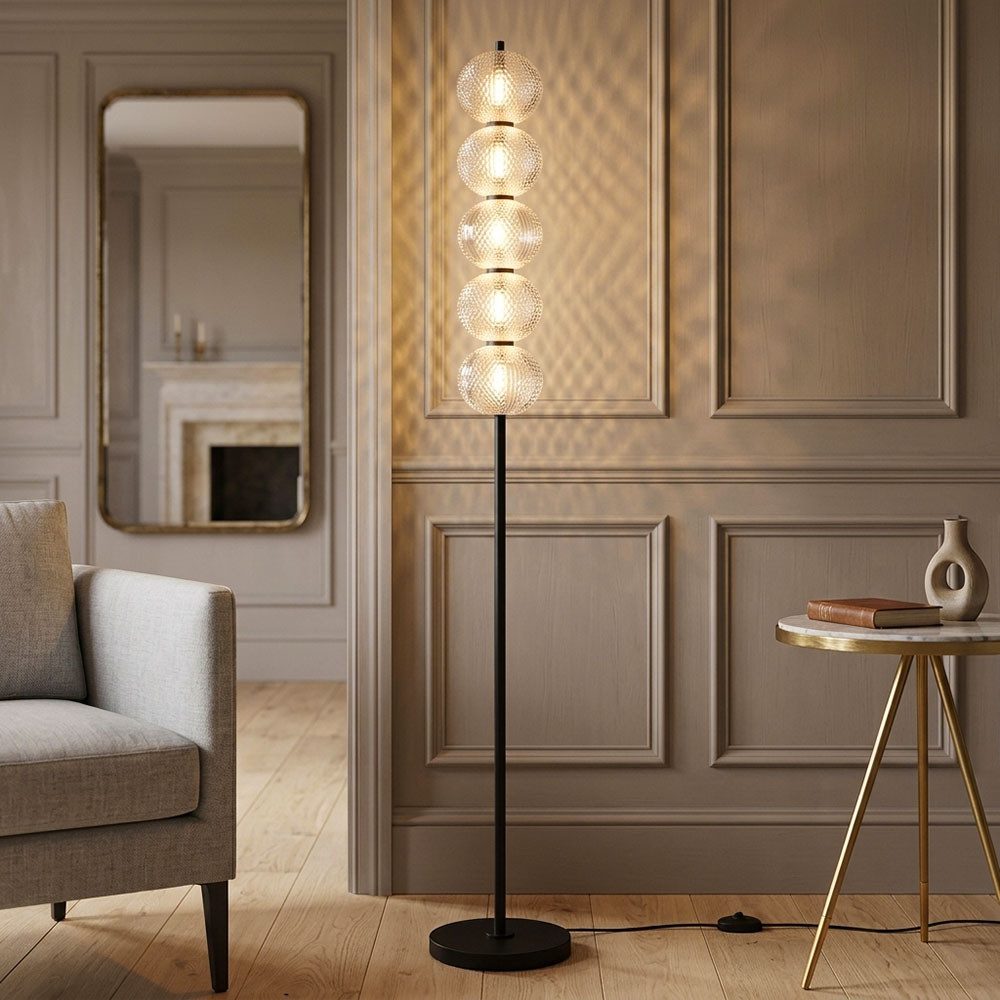 GLOBO LIGHTING LED Stehlampe, LED-Leuchtmittel fest verbaut, Farbwechsel, Neutralweiß, Kaltweiß, Warmweiß, Tageslichtweiß, LED Stehleuchte Stehlampe Schwarz Stufenschalter Memory CCT Tageslicht