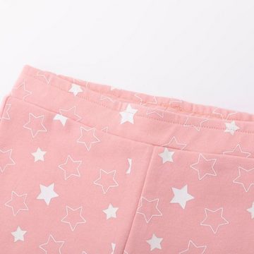 suebidou Leggings Stoffhose Mädchenhose Plüschleggings mit Sternenprint rosa