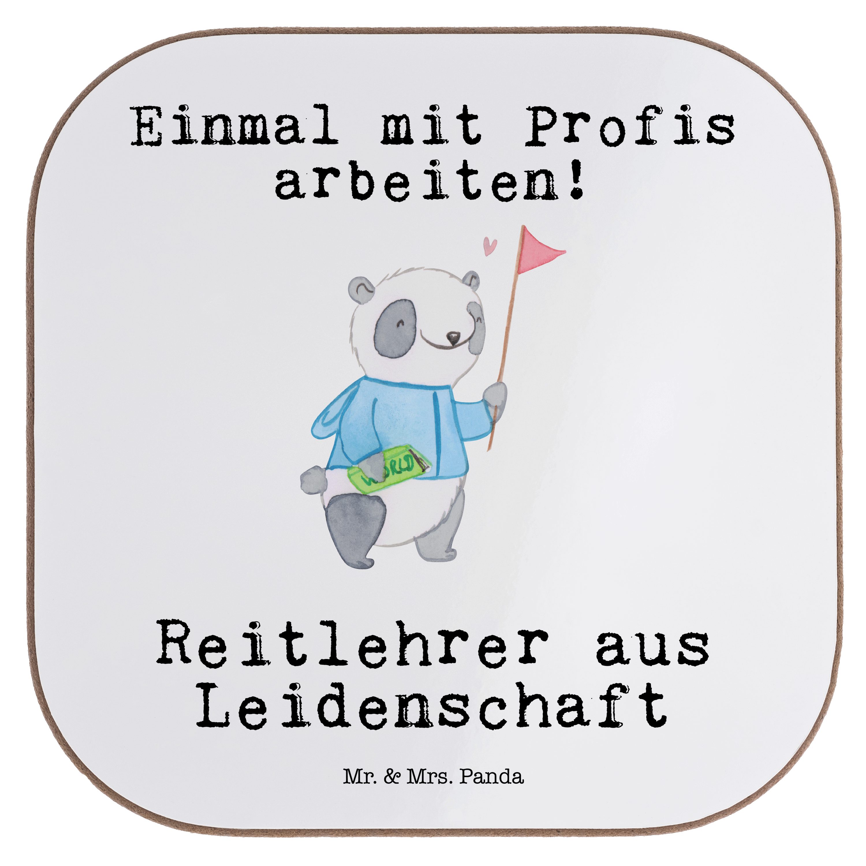 - Glasuntersetzer, Mr. aus Mrs. Getränkeuntersetzer Geträ, Reitlehrer Leidenschaft 1-tlg. - Panda & Weiß Geschenk,