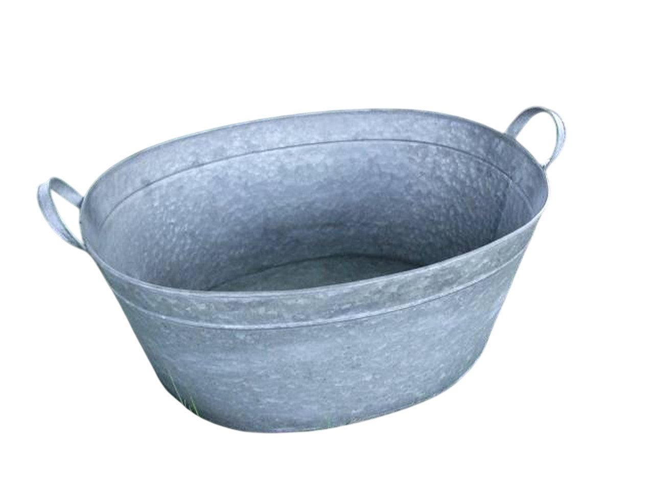 Deko-Impression Pflanzkübel Zinkwanne, Pflanztopf, Zinkbottich, Blumentopf, Pflanzschale 42 cm (1 St)