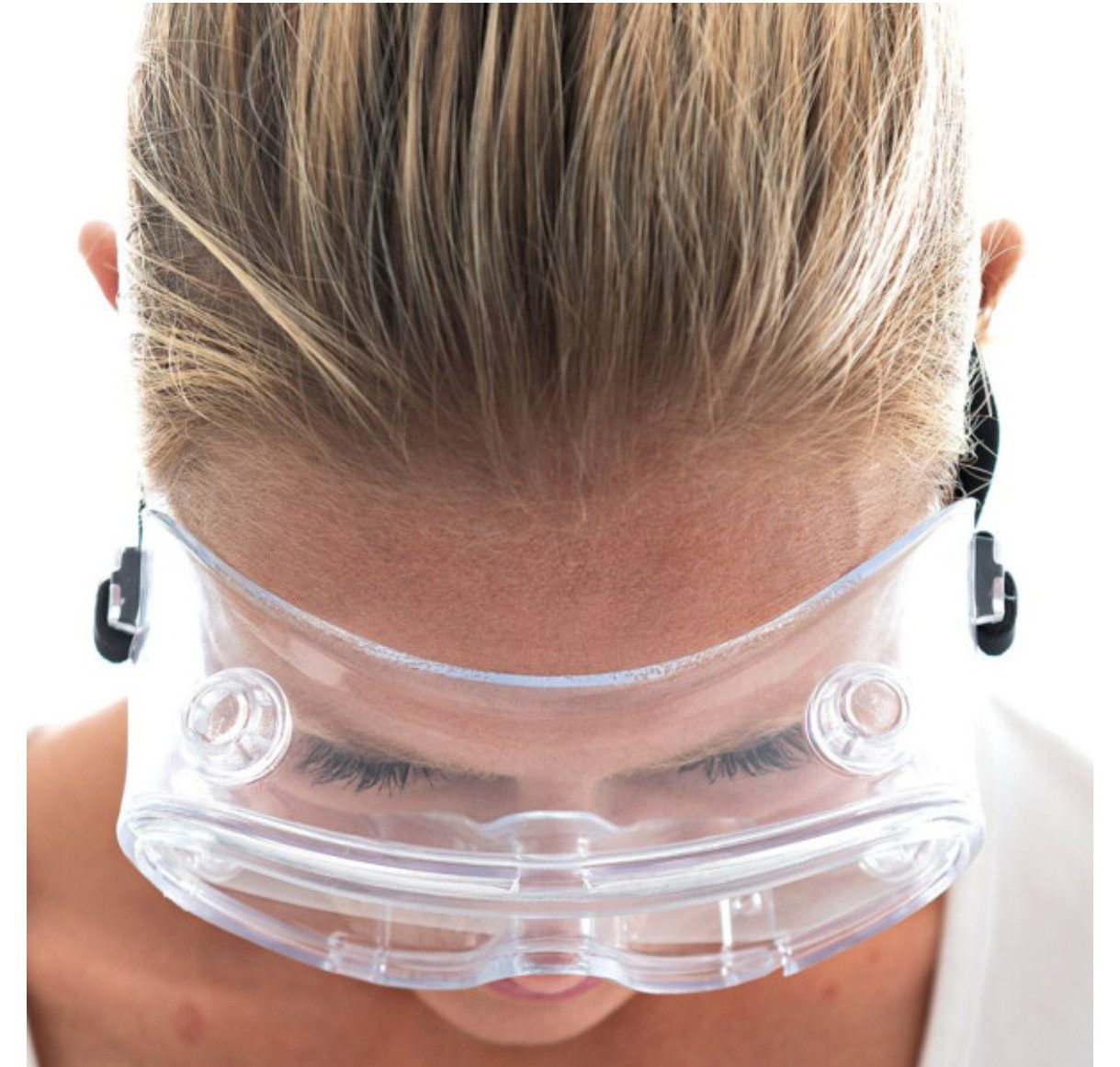 DocMed Arbeitsschutzbrille Clear Anti Beschlag-Vollsicht-Schutzbrille, (Schutzbrille für Industrie und Handwerk, 1St., kratzfeste Augenschutz Brille), Integrierte Luftventile, Transparentes Design