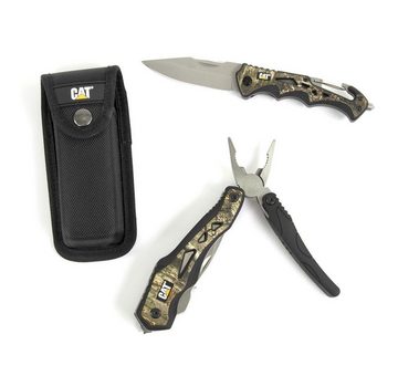 CATERPILLAR Taschenmesser CAT Multitool BOX 2er Set mit 10 in 1 Multitool, Gürteltasche, Taschen, (Set), Glasfasergriff, Klappmesser mit Sicherheitshammer