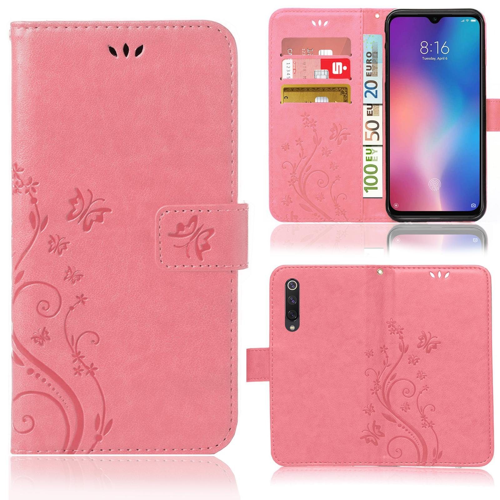 Numerva Handyhülle Bookstyle Flower für Xiaomi MI 9 SE, Handy Tasche Schutzhülle Klapphülle Flip Cover mit Blumenmuster