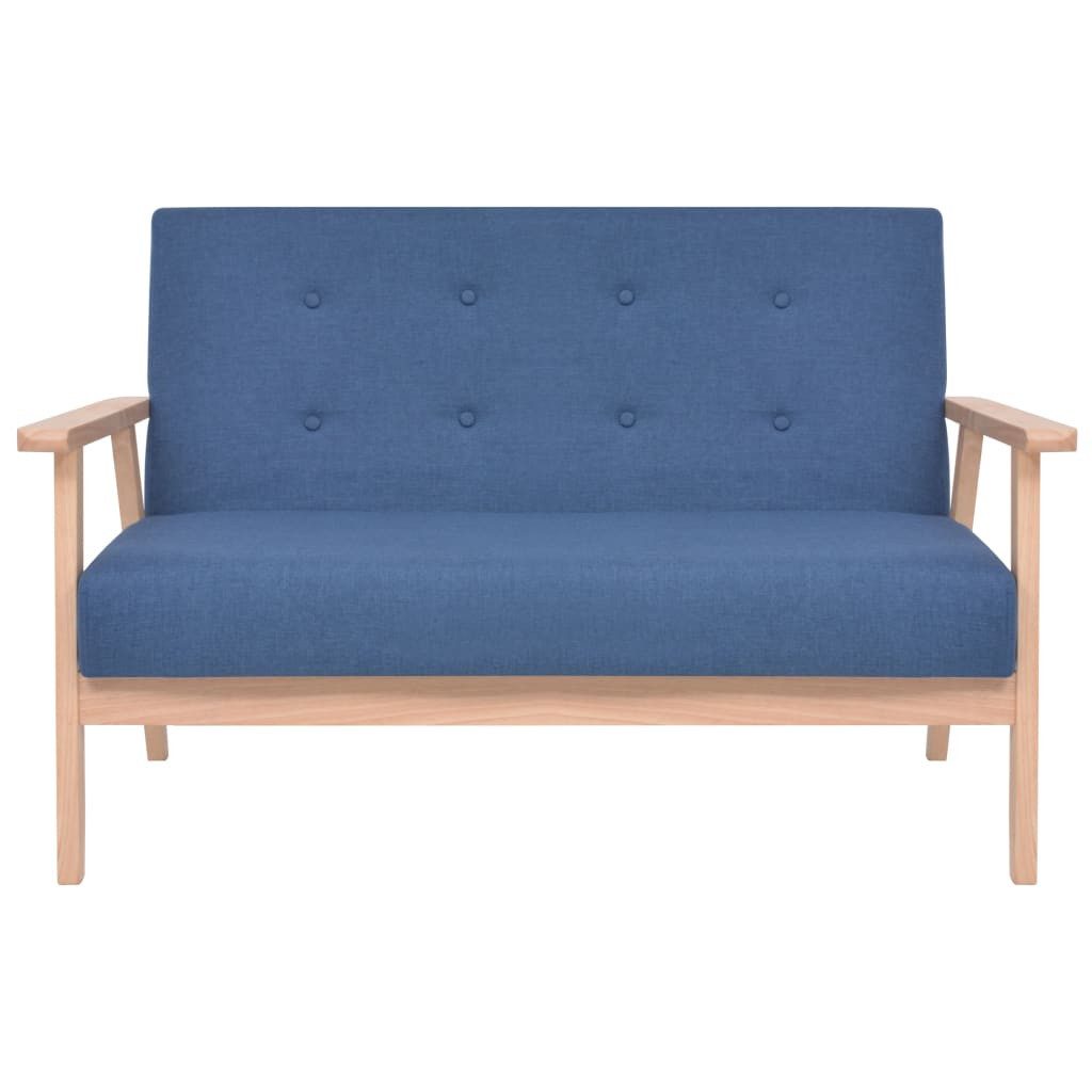 vidaXL Sofa 2-Sitzer-Sofa Stoff Blau