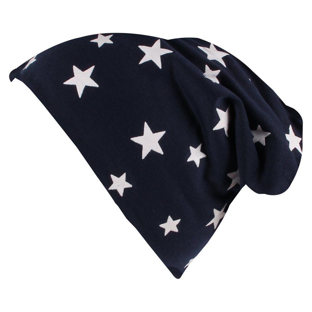 Tini - Shirts Beanie blau Sternen mit Mütze mit elastische Beanie Sternen Mütze