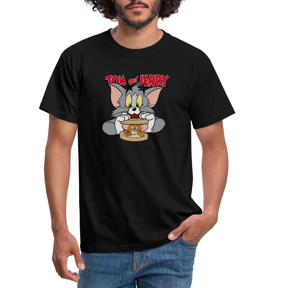 Spreadshirt T-Shirt Tom Und Jerry Maus-Sandwich günstig online kaufen