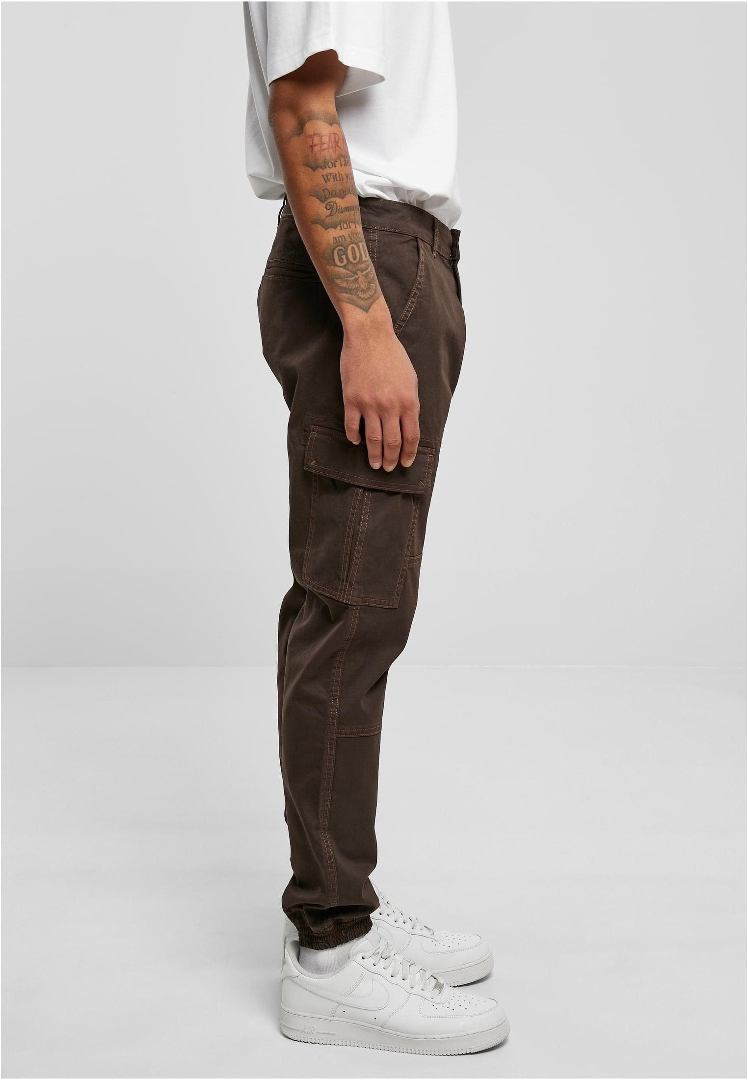 Pants brown Cargo Cargohose Herren Jogging CLASSICS Twill Washed URBAN (1-tlg)