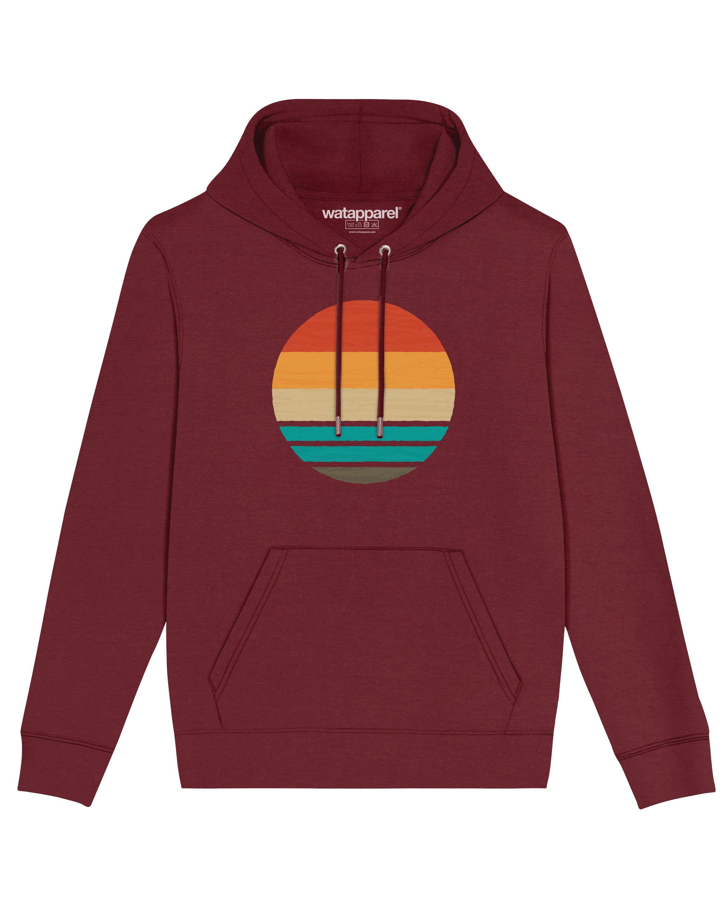 wat? Apparel Sweatshirt Retro sunset ocean (1-tlg) weinrot