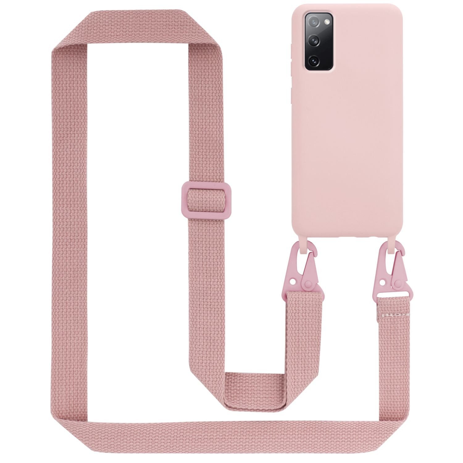 Cadorabo Handyhülle für Samsung Galaxy S20 FE Kette Samsung Galaxy S20 FE, TPU Silikon Handy Schutzhülle - Hülle - Liquid Style - mit Handykette