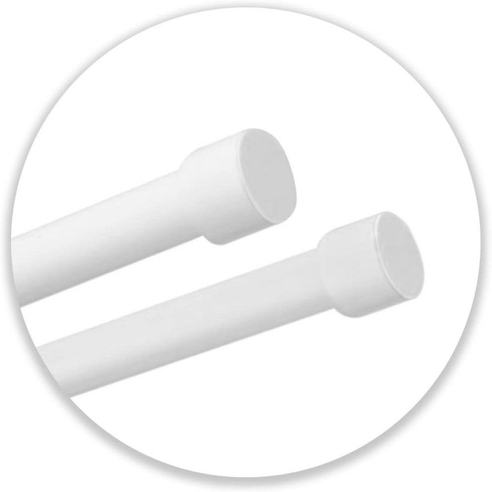 MDEKOR Gardinenstange Vorhangstange 19mm, 2-läufig, 2-läufig Deckemontage, 120 cm Weiß Glänzend – Bild 4 von 5