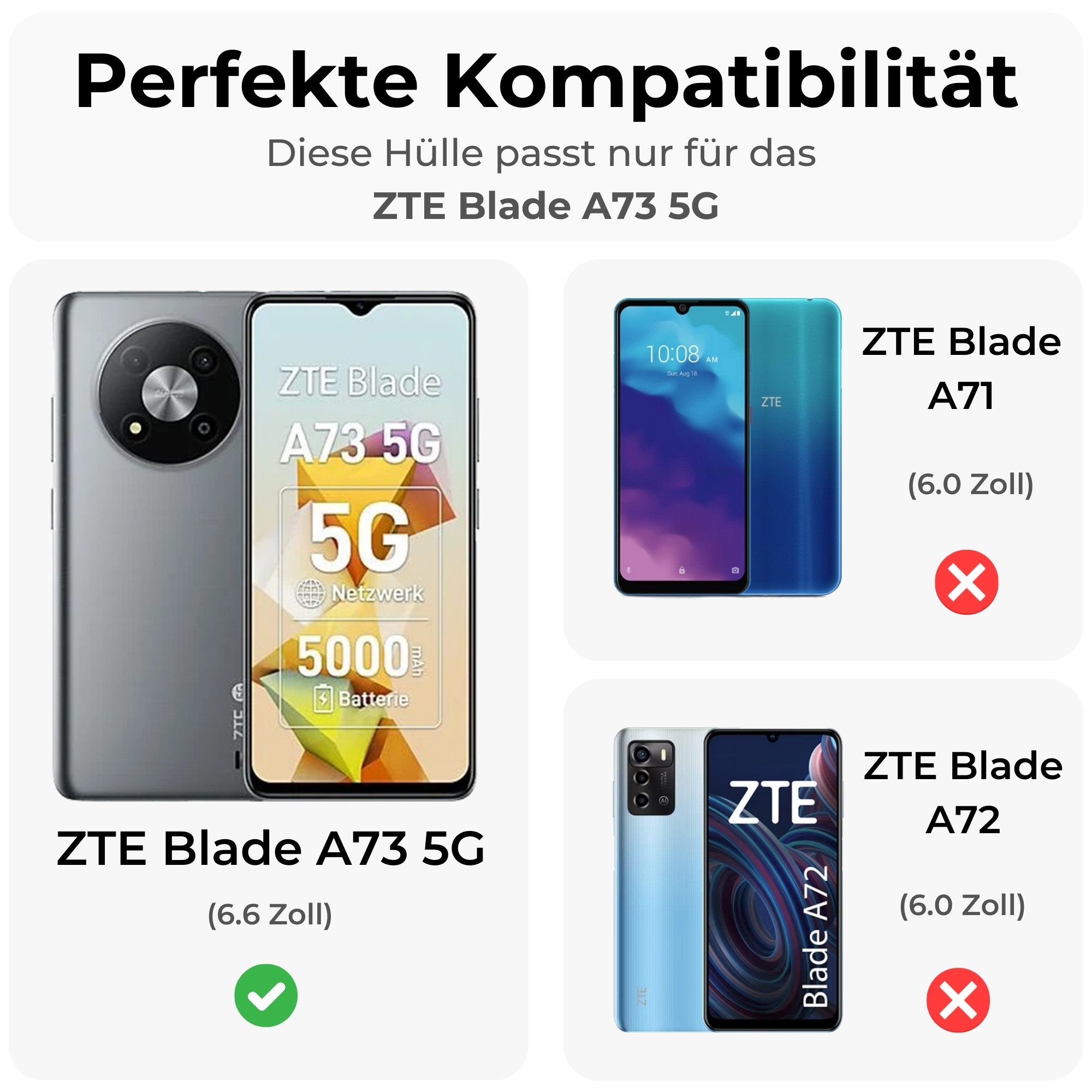 betterfon Handyhülle für ZTE Blade Hülle mit Slide Kameraschutz Ringhalter Bumper Case, Outdoorhülle mit Smartstand und Silikonkern