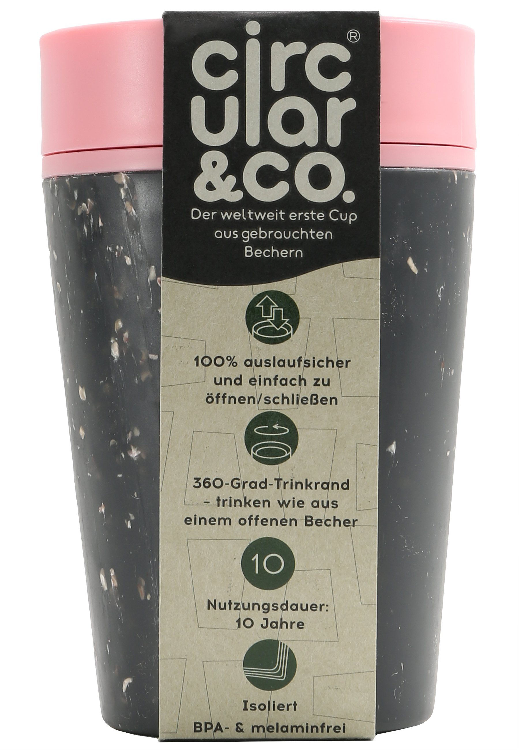 Circular and Co Thermobecher 227 ml, [Polyurethan] schwarz/pink | Thermobecher