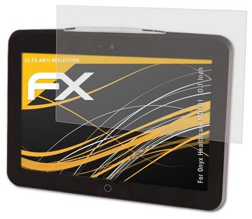 atFoliX Schutzfolie für Onyx Healthcare MD101 10.1 Inch, (2 Folien), Entspiegelnd und stoßdämpfend