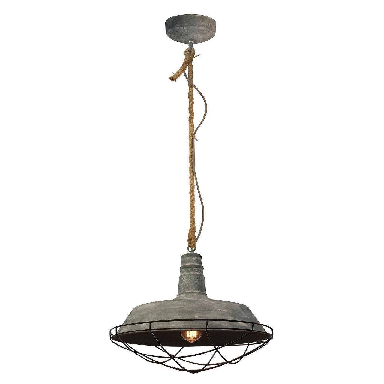 Lampe Brilliant 60W, Rope, 1x E27, Beton grau Pendelleuchte geeignet 47cm A60, Rope Pendelleuchte