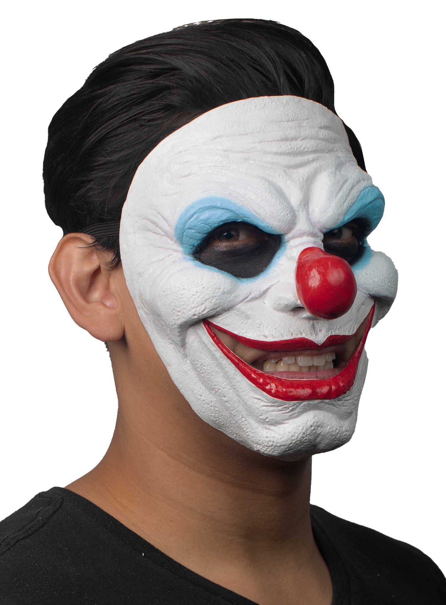 Metamorph Verkleidungsmaske Horrorclown Halbmaske - Halloween Fasching Kostüm, Mit so einem freundlichen Lächlen, wirkt man gleich viel vertrauenser