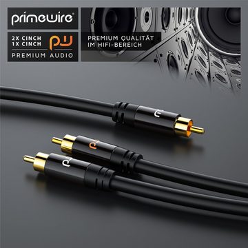 Primewire Audio-Kabel, Cinch, RCA (750 cm), Y-Cinch HiFi Audio-Kabel mehrfach geschirmt - 7,5m