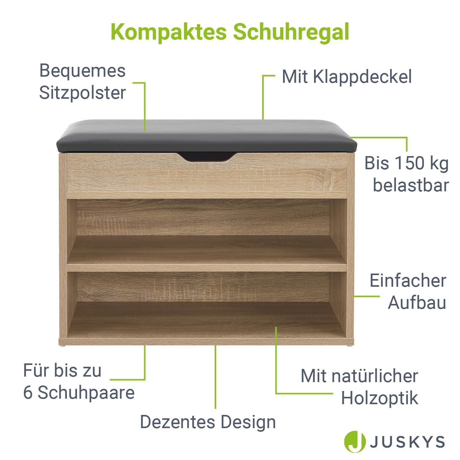 Holzoptik Oberfläche, 6 kg bis 150 Klappdeckel, Holzoptik, Grau | Paare, mit für Juskys kratzfeste Schuhregal,