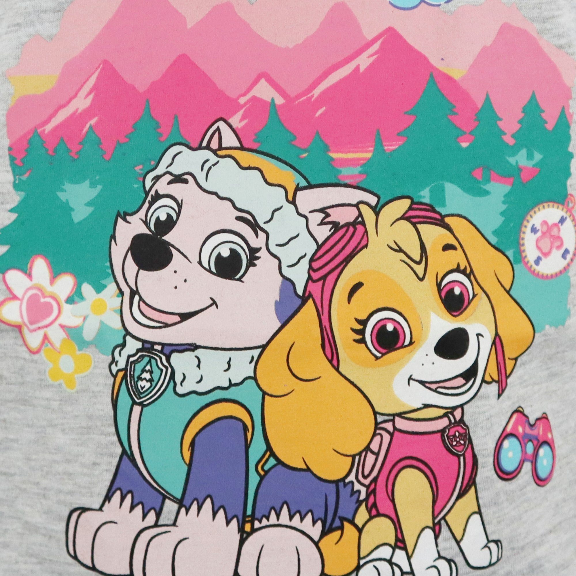 PAW PATROL oder Shirt 128, Kinder Gr. Paw 104 Everest Mädchen Grau bis Patrol Blau Langarmshirt Skye
