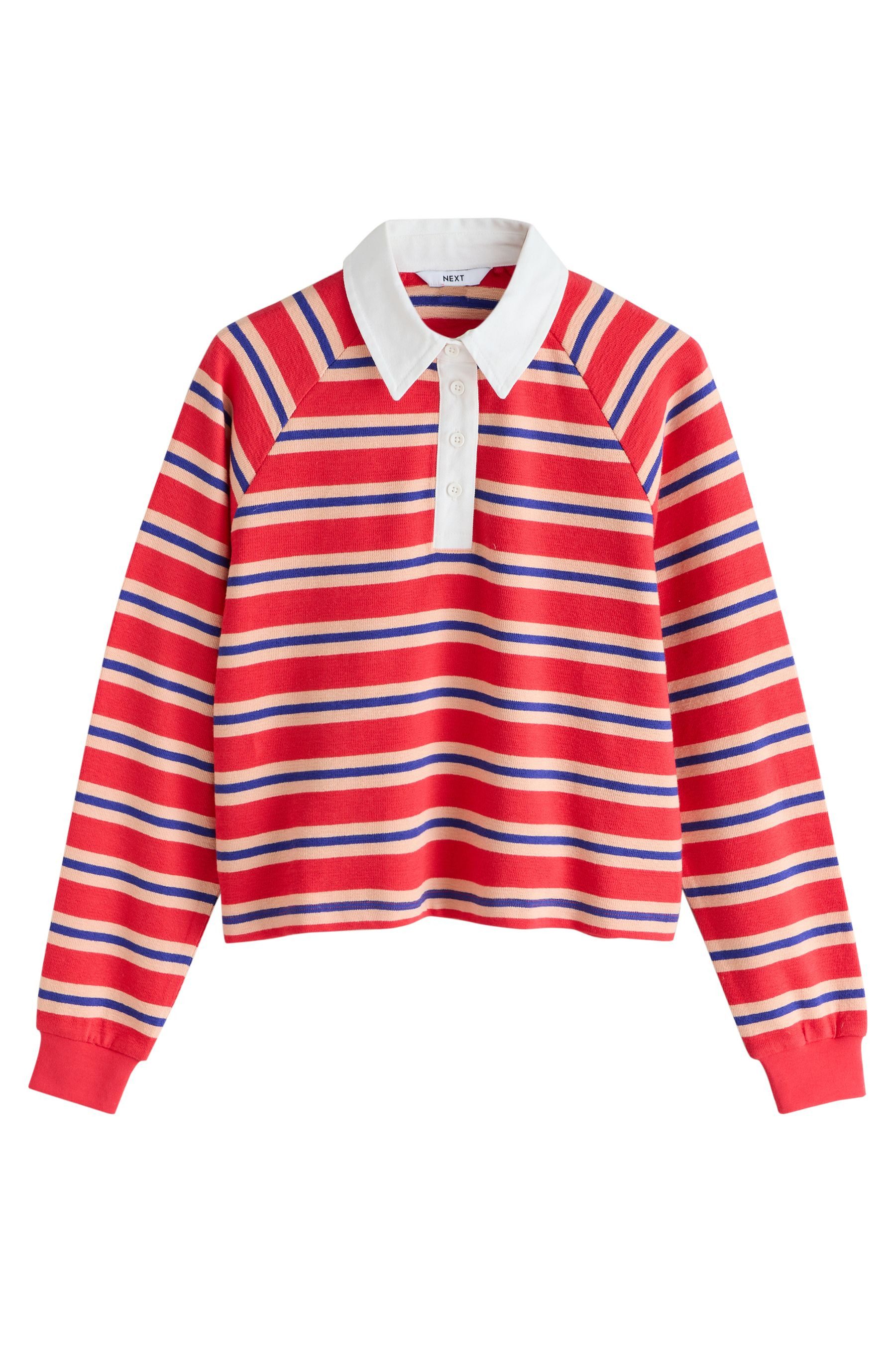 Next Rugbyshirt Langärmeliges Rugby-Polo-Top mit Kragen (1-tlg)
