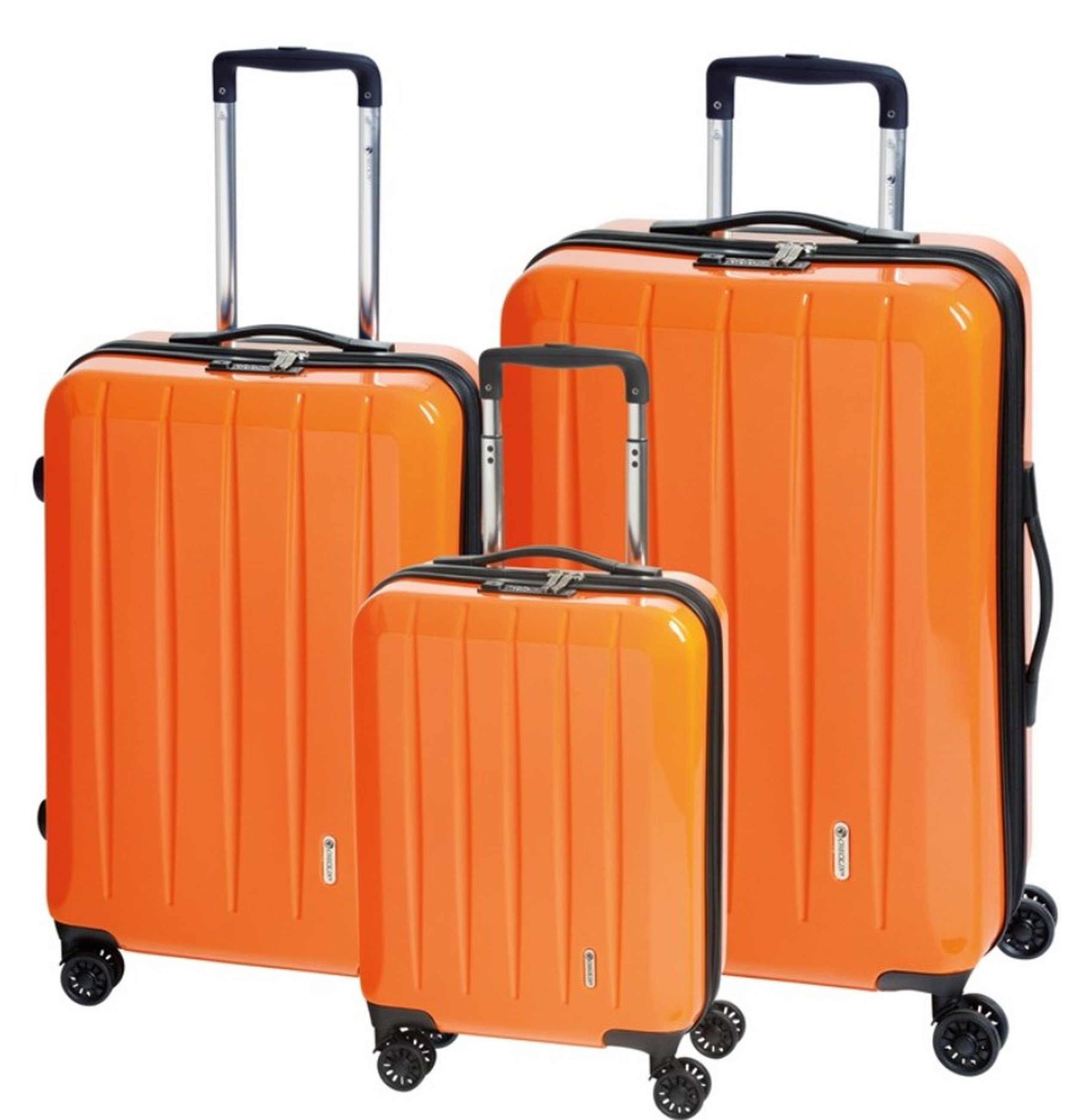 CHECK.IN® Trolleyset - Light - XL-Volumen - 4 Rollen - Dehnfalte, div. Farben orange