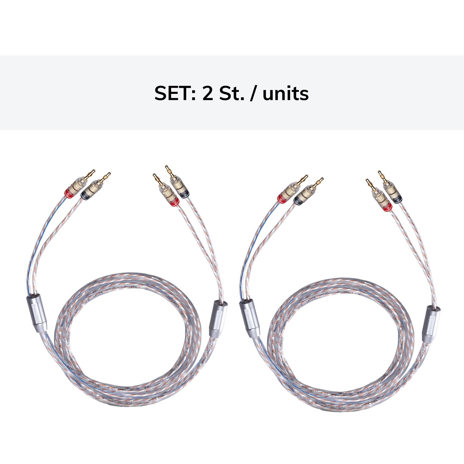 OEHLBACH Twin Mix Two B Hochwertiges Lautsprecherkabel Set 2x6,0mm², 1 Paar Audio-Kabel, 2 x Bananen Stecker, 2 x Bananen Stecker (200 cm), Hochwertiges Kupfer, Flexibel