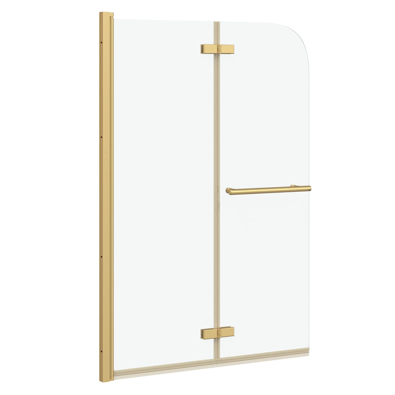 vidaXL Duschwand Duschabtrennung Transparent und Gold 95 x 140 cm, (1 tlg)