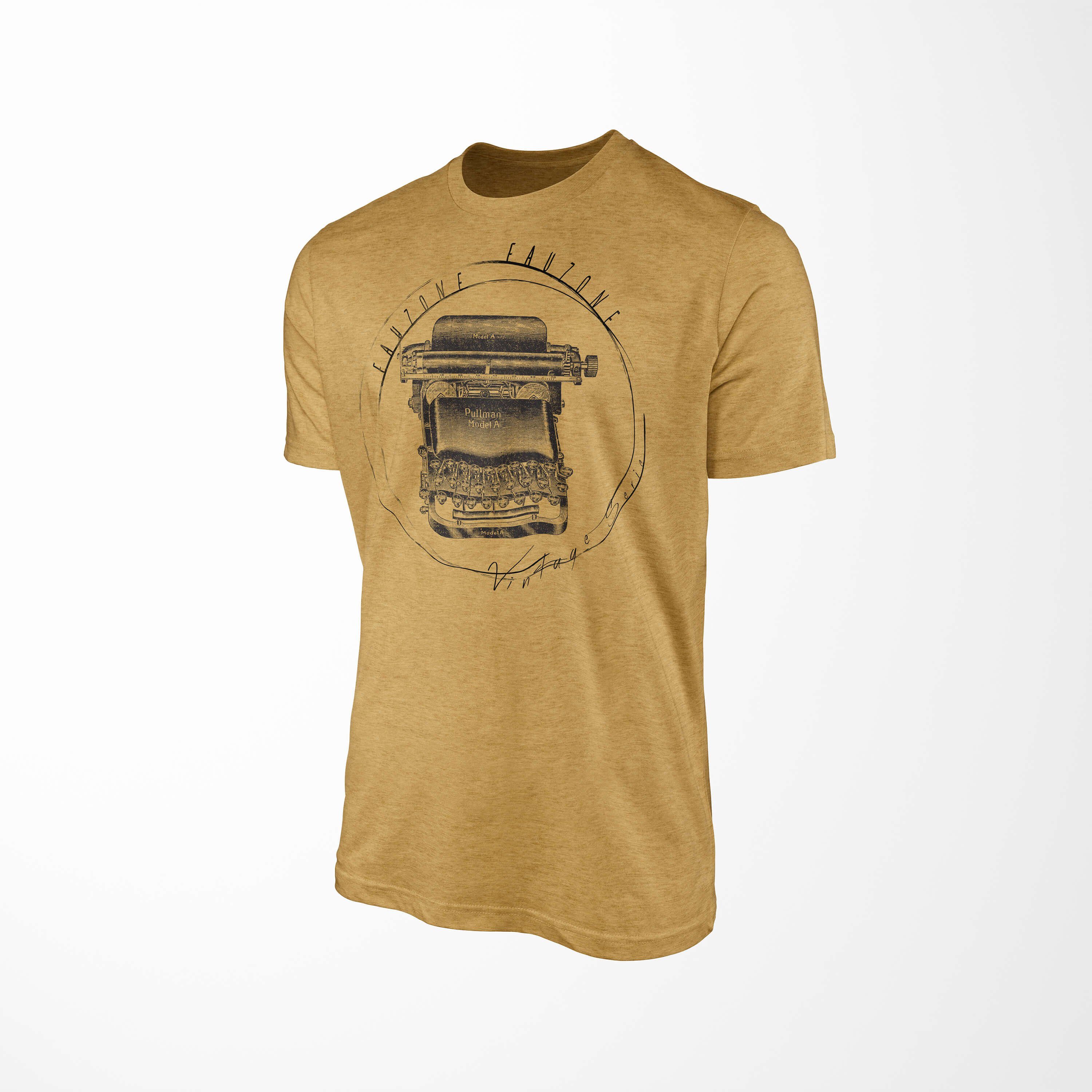 Antique T-Shirt Herren Gold Schreibmaschine Art Vintage T-Shirt Sinus