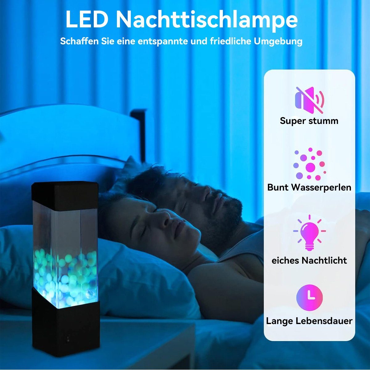 Nachttischlampe DOPWii Geschenk Kinderzimmer Jelly-Licht LED-Tischlampe, Nachtlicht buntes