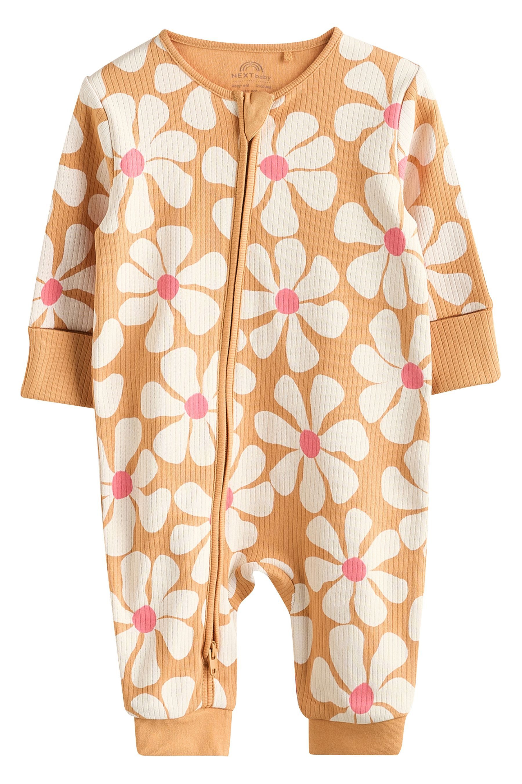 Next Schlafoverall Fußlose Baby-Schlafanzüge mit RV, 3er-Pack (3-tlg)