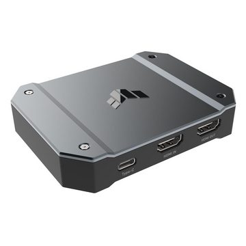 Asus Streaming-Box TUF Gaming Capture Box (CU4K30), (1 St., kompaktes Design, Plug-and-Play), bis zu 4K, bis zu 240Hz, 2x 3,5mm-Anschluss, RGB, silber