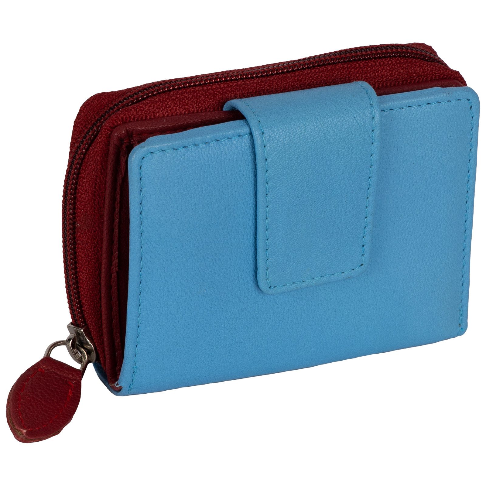 EAAKIE Geldbörse Kleine RFID Damen Geldbörse Kompakt Portemonnaie Mini Damenbörse Leder, Damen Geldbörse klappbar mit Drückknopf