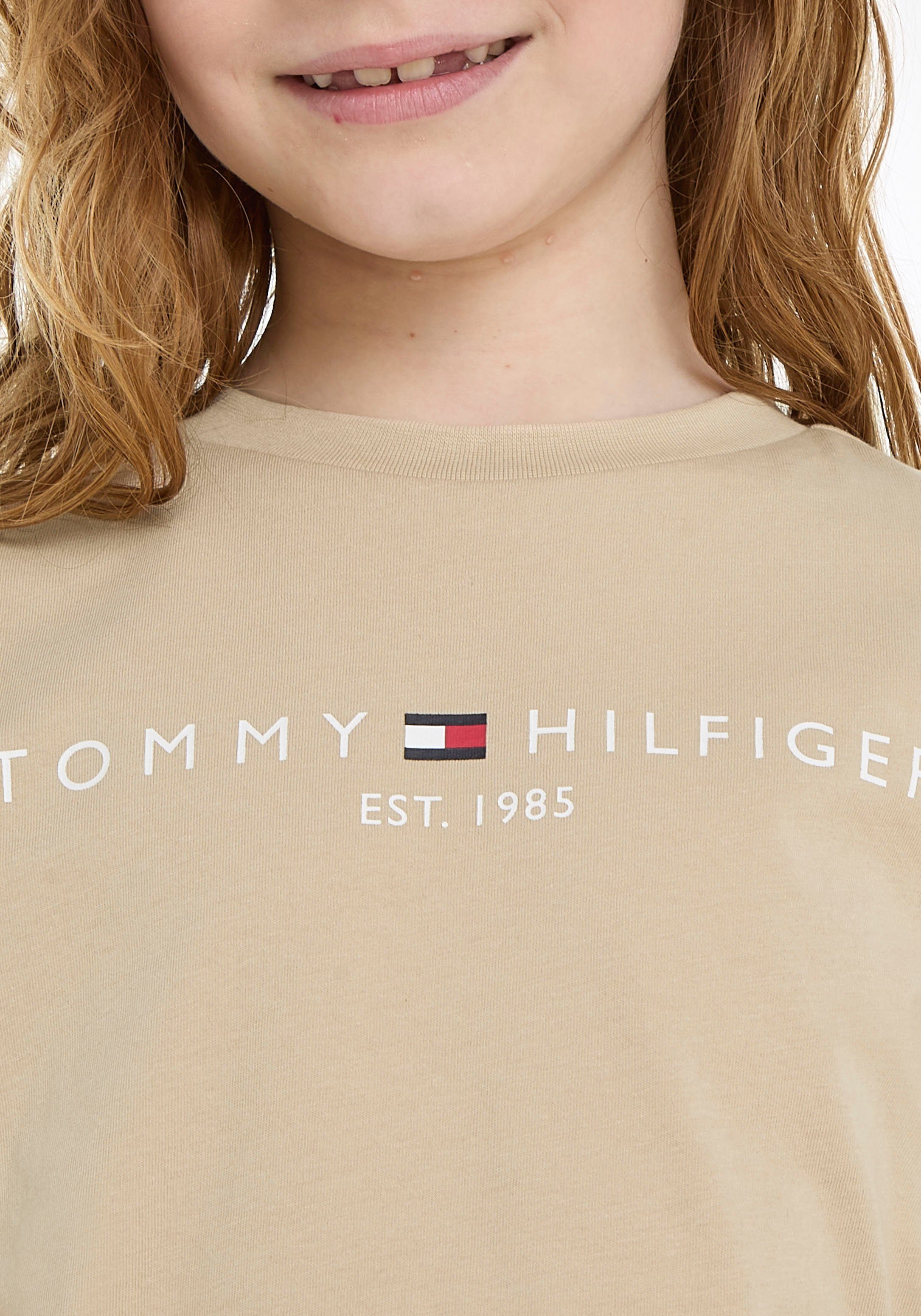 Tommy U S/S TEE White Logodruck T-Shirt Hilfiger mit Clay ESSENTIAL