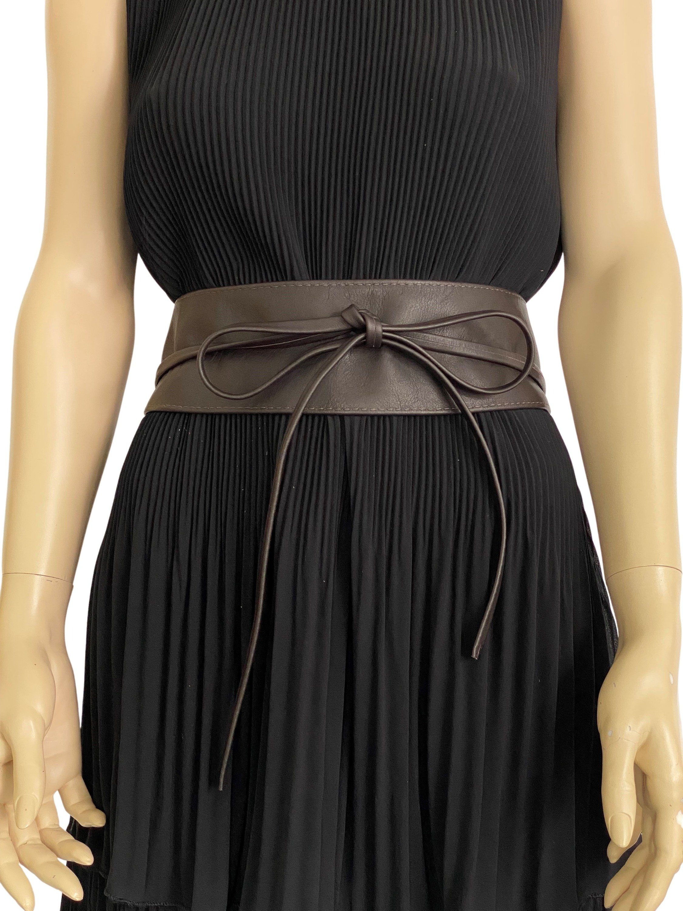 COLLEZIONE ALESSANDRO Taillengürtel Beta zum Binden, aus Rindsleder, ca. 250cm Länge