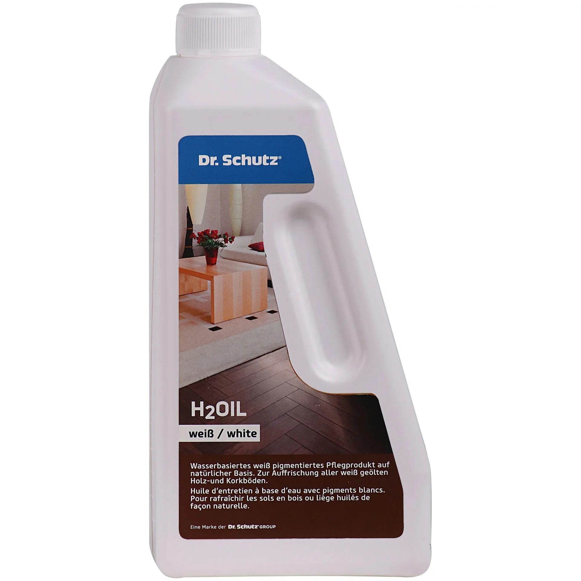DR. SCHUTZ H2 Oil 750 ml wasserbasiertes Pflegeöl weiß-pigmentiertes Holzpflegeöl, Wasserbasiertes Pflegeöl mit weißer Pigmentierung