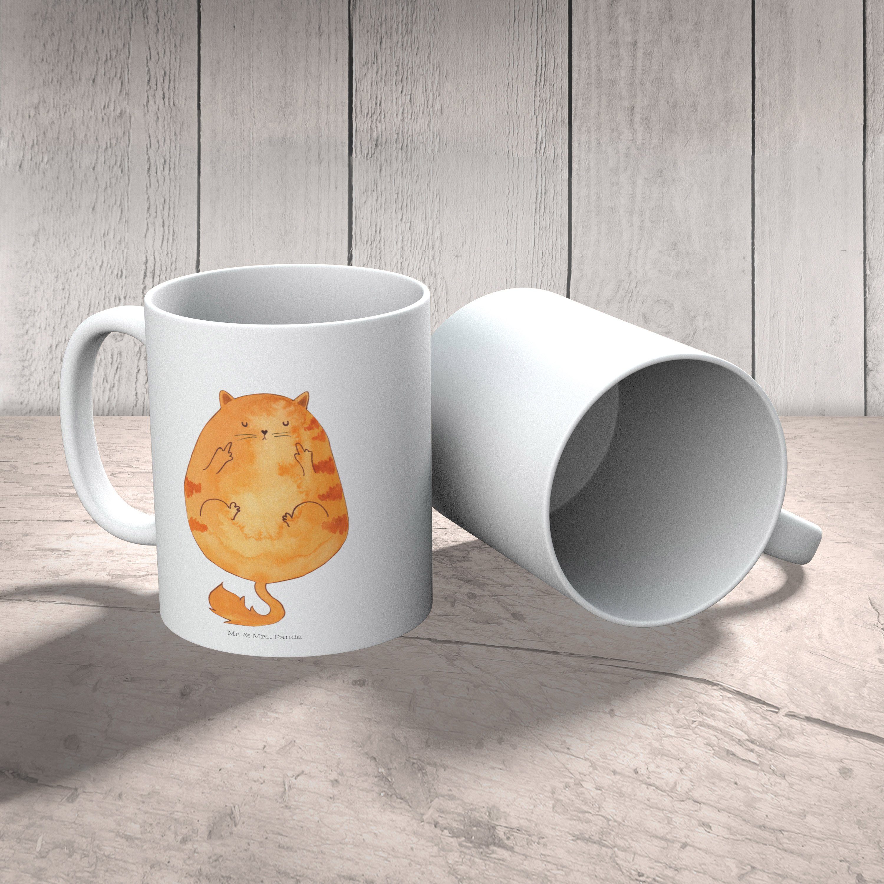 Mrs. Tasse Motive, Geschenk, Tasse Mr. Ka, Weiß Sprüche, - - & Keramik Tasse Katze Panda Mittelfinger